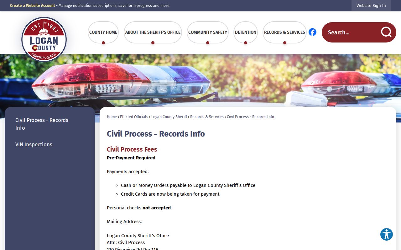 Logan County warrant records request information