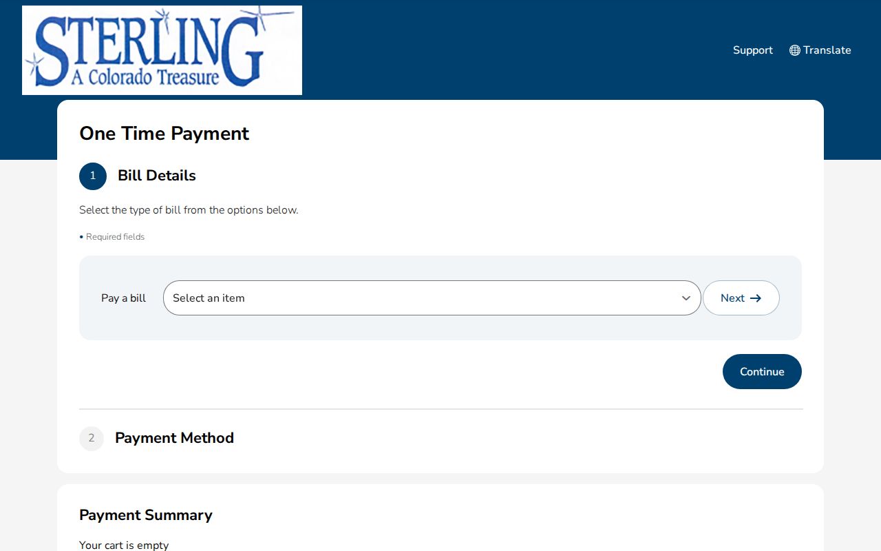 City of Sterling online municipal payment page
