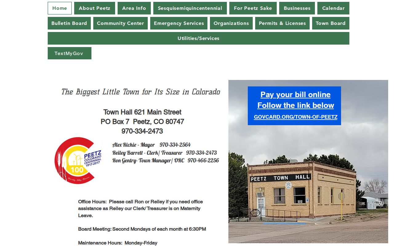 Peetz warrant records town contact website