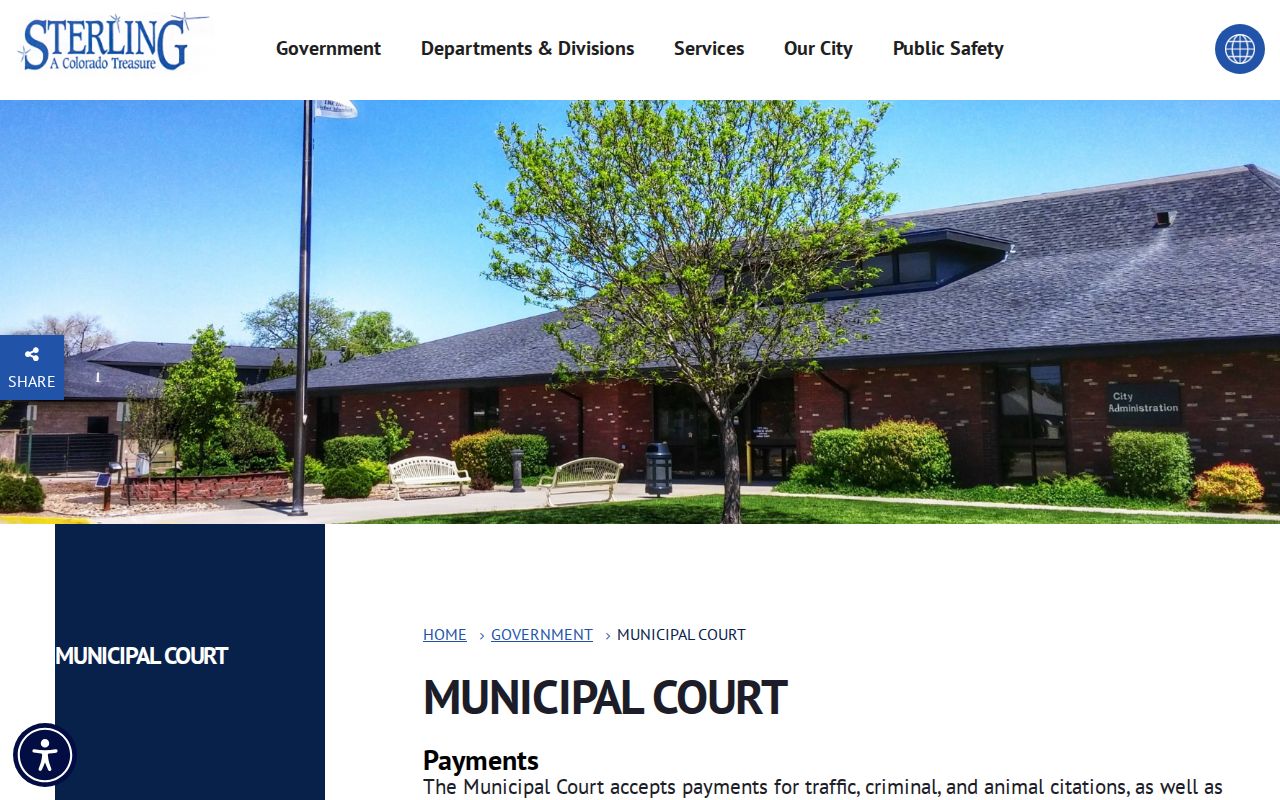 Sterling Municipal Court jurisdiction and contact page